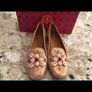 Tory Burch Blaise smoking slipper rose gold 8.5NIB